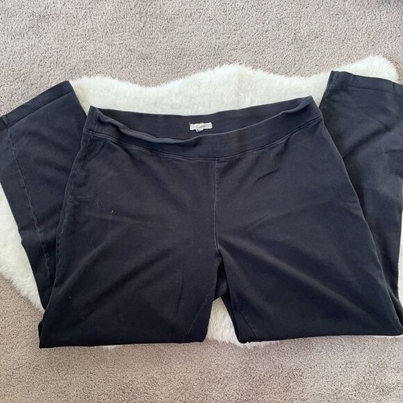 Eileen Fisher XL Black Straight Leg Lounger/Sweat Pants - Picture 2 of 6